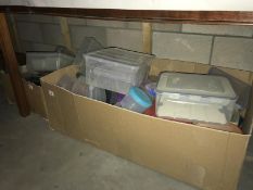 2 boxes (large lot) of Tupperware containers etc.