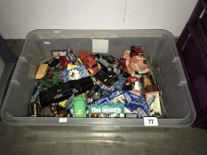 A box of mixed toys including diecast etc.