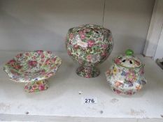 3 pretty chintz decorative items