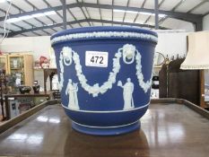 A large Wedgwood blue Jasper ware planter