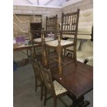 6 oak country dining chairs (includes 2 carvers)