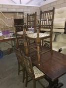 6 oak country dining chairs (includes 2 carvers)