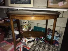 Edwardian inlaid mahogany oval side table