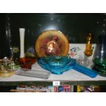 A quantity of vintage glass items etc.