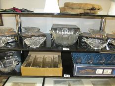 A quantity of boxed Dartington crystal glass dishes and other glassware