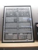 An unusual framed and glazed oriental Chinese/Japanese worded print