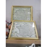 2 Framed and glazed maps (France and Germany)