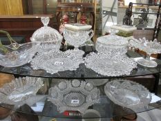 A good lot of glassware including comport and lidded bowls etc.