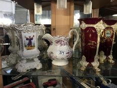 2 china vases and a jug