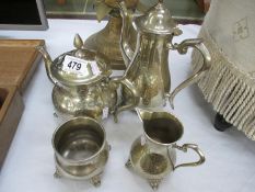 A 4 piece silver plate tea set