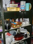 3 shelves of kitchenalia including a single induction hob (boxed as new),