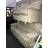 3 seater and 2 seater cream settees