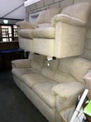 3 seater and 2 seater cream settees