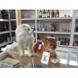 A USSR Russian porcelain dog and 1 other