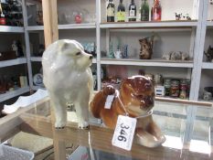 A USSR Russian porcelain dog and 1 other