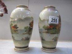 A pair of fine painted satsuma vases a/f