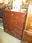 A Victorian mahogany veneered chest of drawers