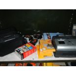 A HP and a Lexmark photo printer and quantity of photo paper, toners inkjets etc.
