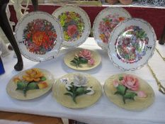 4 Capodimonte English Rose boxed plates in tribute of Lady Diana Spencer and 4 Royal Albert flower