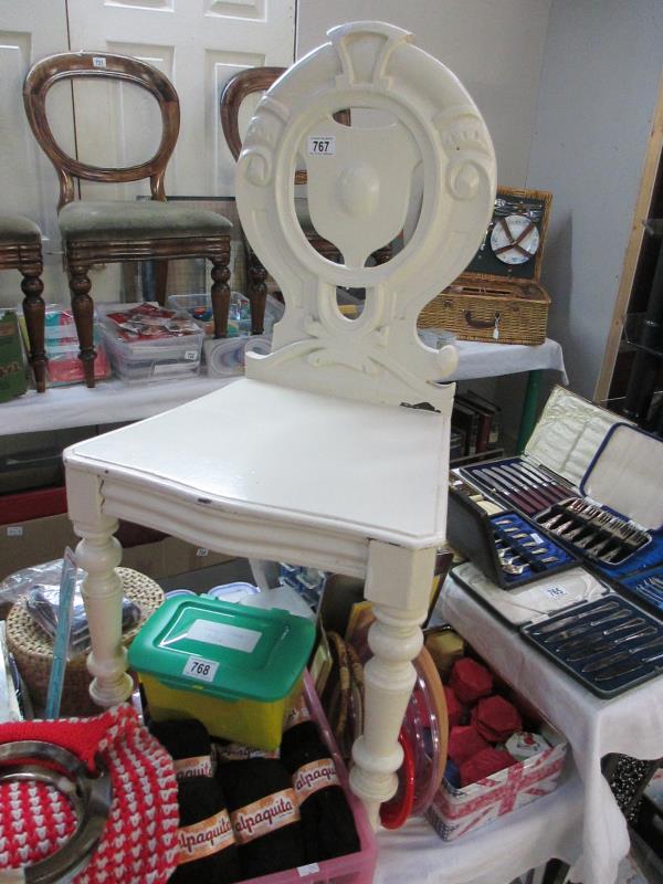A white painted chair