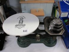 A Victorian set of scales with weights