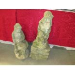 2 garden statues