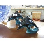 3 Poole Pottery dolphins