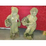 2 garden statues,