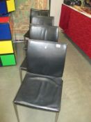 4 faux leather seat and back metal chairs