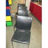 4 faux leather seat and back metal chairs