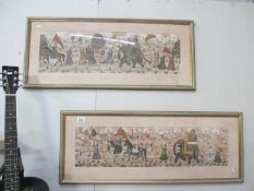 Two framed and glazed pictures of an Indian marriage procession