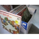 A box of LP records