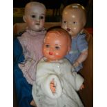 A quantity of old dolls