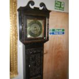 A brass faced Grandfather clock