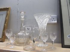 A good glass decanter, etched glass jug, vase etc.