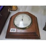 An Edwardian mahogany barometer with integral thermometer