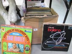 A box of LP records including classical