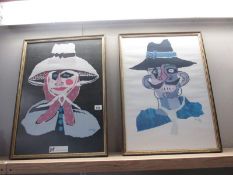 Two framed and glazed prints by Cesar Manrique