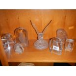 A quantity of glass paperweights etc.