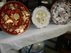 3 cabinet and collectors plates