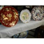 3 cabinet and collectors plates