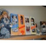 4 boxed collectors dolls and 3 other dolls