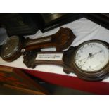 2 old wall barometers