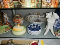 A quantity of pottery including ginger jar,