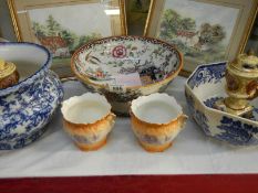 A quantity of china and pottery including bowls,