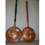 2 copper warming pans