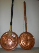 2 copper warming pans