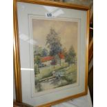 A framed and glazed picture The Beck,