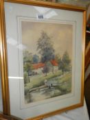 A framed and glazed picture The Beck,
