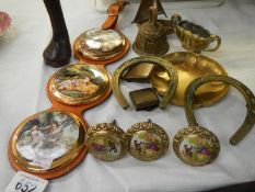 A mixed lot including horse brasses,